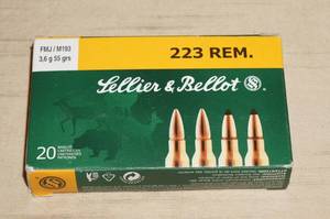 lot 53 image: 20 Sellier & Bellot .223 Rem 55 Gr FMJ Ammo
