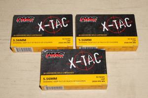 lot 56 image: 60 PMC X-Tac 5.56mm 62 Gr LAP Ammo