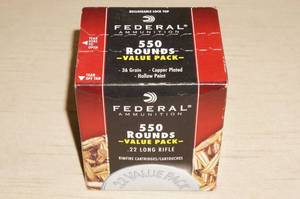 lot 59 image: 550 Federal .22 LR 36 Gr HP Ammo