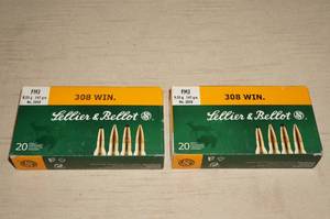 lot 60 image: 40 Sellier & Bellot .308 Win 147 Gr FMJ Ammo
