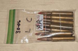 lot 71 image: 8 Rounds of .30-06 Red Tip Ammo