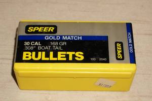 lot 113 image: Speer Gold Match 30 Cal .308 168 Gr Boat Tail Bullets