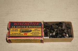 lot 118 image: Vintage Winchester .38 S & W Box with Empty Casings