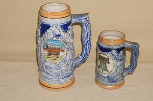 lot 10 image: 2 Souvenir Beer Mugs - Pioneer Village, Philadelphia