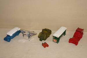 lot 23 image: Avon Vehicle Collectors Bottles - Greyhound, Fire, Plane, Trolley