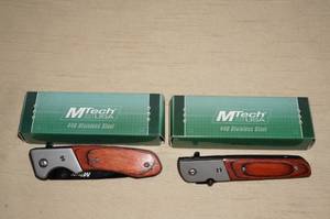 lot 96 image: 2 M-Tech Stainless Steel Pocket Knives