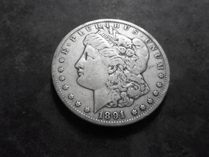 1891 CC  Morgan Silver Dollar