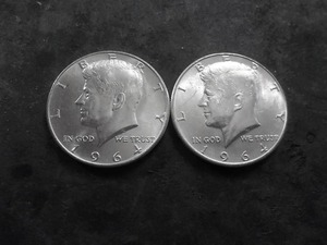 2-1964 JFK Silver Half Dollars MS From Unc Roll
