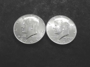 2-1964 JFK Silver Half Dollars MS From Unc Roll