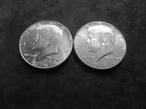 2-1964 JFK Silver Half Dollars MS From Unc Roll