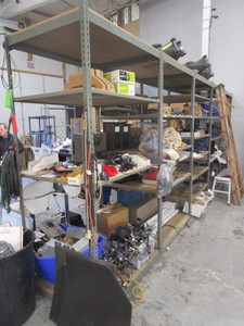 lot 203 image: HEAVY DUTY STEEL FRAME SHELVING