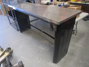 lot 213 image: HUSKY WORKBENCH WITH STAINLESS STEEL TOP