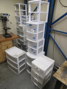 lot 218 image: STACKABLE PLASTIC DRAWERS