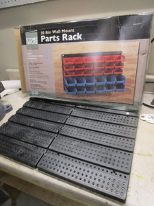 lot 221 image: BRAND NEW 30 BIN PARTS RACK WITH BINS