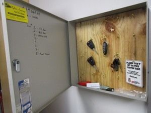 lot 256 image: KEY CABINET AND FILING CABINETS
