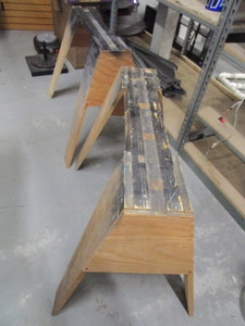 lot 290 image: WOODEN SAW HORSES