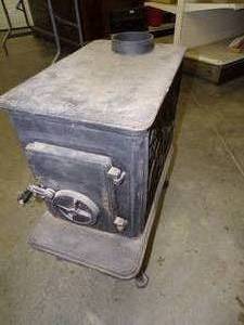 Cast Iron Wood Stove with Decorative Sides 24H x 24D x 13W