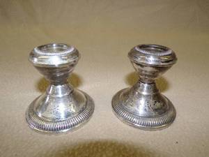 2 Sterling Silver Candlestick Holders