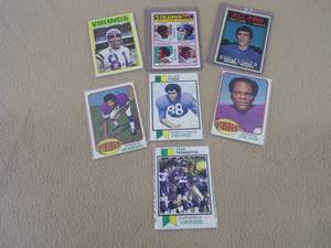 Vintage 1970s Vikings Topps Football Tarkenton and Purple People Eaters