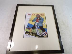 Framed Paul Bunyan Minnesota Gopher Football Program 1935