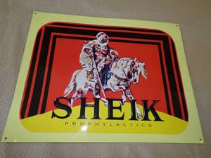 Vintage Shiek Prophylactics Sign - Rare