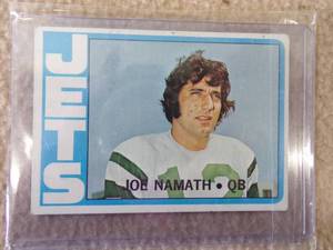 1972 Joe Namath Topps Football Card