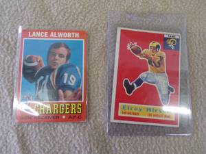 Vintage Topps Lance Alworth and Elroy Crazy Legs Hirsch Football Cards