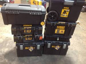 lot 15 image: Lot of assorted Dewalt Tool Boxes various models see pictures