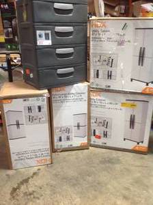 lot 20 image: Pallet with Plastic Storage Cabinets see pictures