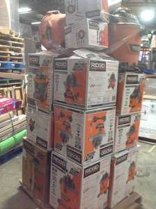 lot 21 image: Pallet with Assorted Ridgid Shop Vacs various models and conditions see pictures