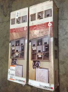 lot 30 image: Pallet with lot of 2 New Closetmaid 39 in x 37 in x 12 in Red Wood Look 9 Cube Storage Organizers see pictures