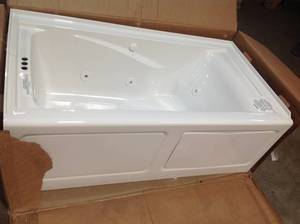 lot 33 image: American STD EverClean 60 in. Acrylic Left Drain Rectangular Alcove Whirlpool Bathtub in White see pictures
