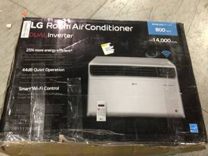 lot 39 image: LG 14,000 BTU 115-Volt Dual Inverter Smart Window Air Conditioner in White with Wi-Fi Enabled see pictures