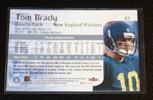 2000 Skybox Impact Tom Brady Rookie Card