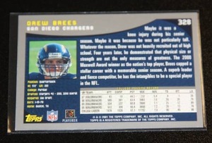 2001 Topps Drew Brees Rookie Card