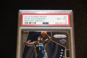 2019 Prizm Instant Impact Zion Williamson Rookie Card PSA 8