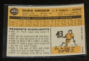1960 Topps Duke Snider #493