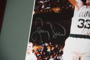 Framed Larry Bird 8x10 Photo Autograph
