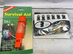 lot 121 image: 5 in 1 Survival Aid, Purse & Ninja Mask