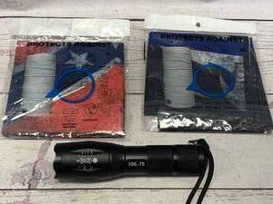 lot 160 image: 2 Neck Gaiters & Tactical Flashlight