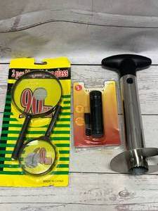 lot 169 image: Magnify Glass, Flashlight, Pineapple Corer