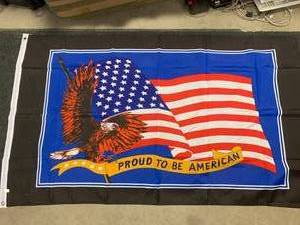 lot 176 image: Lot of 2 American Style Flags