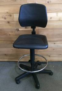 lot 8 image: MSRP $600 High Quality Heavy Duty Extended Height Industrial Multipositional Ergonomic Polyurethane Comfort & Durability Drafting Laboratory Stool Chair - Excellent Condition