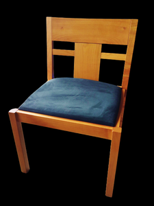 lot 4 image: ICONIC & HIGH DESIGN MID CENTURY VINTAGE ITALIAN SOLID WOOD OFFICE CHAIRS WITH ARMS MADE BY A. SIBAU (ANTONIO) HIGH END FURNITURE MAKERS OF THE 60S & ON - MOST OF THESE QUALITY CHAIRS SELL FOR $800 EACH & UP - MINOR WEAR FOR AGE