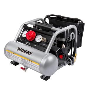 lot 49 image: 1 Gal. Portable Electric-Powered Silent Air Compressor by Husky- open box not used -SEE PICTURES