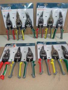 lot 25 image: Straight-Cut Aviation Snip (3-Pack) by Anvil- set of 4 -SEE PICTURES