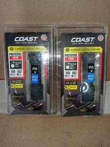 lot 26 image: Polysteel 400R 400 Lumen Rechargeable Waterproof LED Flashlight with Twist Focus by Coast- set of 2 - not used -SEE PICTURES
