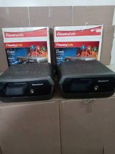 lot 44 image: 0.36 cu. ft. Fire Safe, Waterproof Fire Resistant Chest, Large by SentrySafe- open box not used - set of 2 - SEE PICTURES