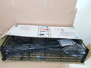 lot 75 image: Black 5-Tier Metal Wire Shelving Unit (14 in. W x 72 in. H x 36 in. D) by Honey-Can-Do- open box not used -SEE PICTURES