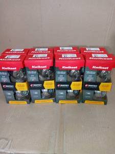 lot 86 image: Satin Nickel Single Cylinder Deadbolt by Kwikset- set of 8 - not used SEE PICTURES